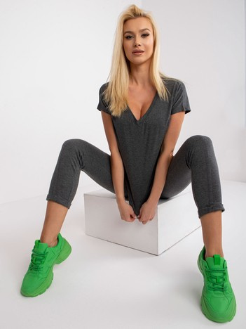 Ciemnoszary melanżowy t-shirt Emory