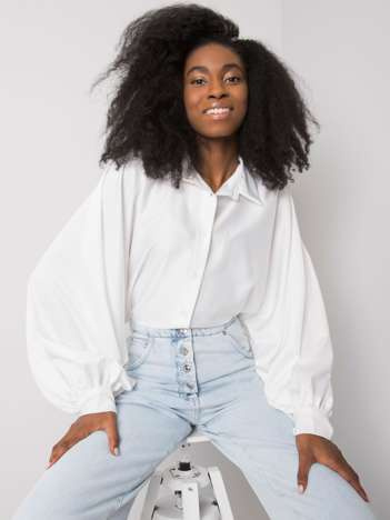 Biała koszula z szerokimi rękawami Cristina