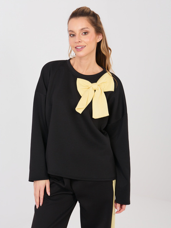 Czarna damska bluza bez kaptura RUE PARIS