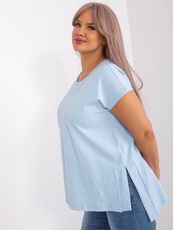 Jasnoniebieska asymetryczna plus size basic