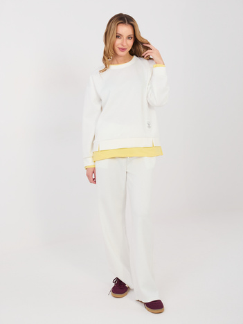 Ecru damski komplet z bluzą oversize RUE PARIS