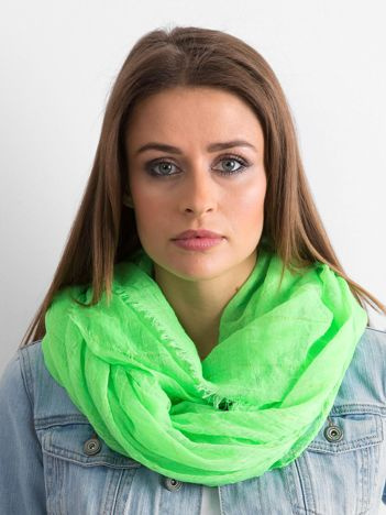 Fluo zielona chusta z metaliczną nicią