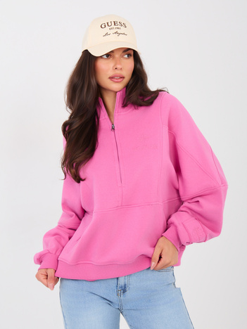 Ciemnoróżowa dresowa bluza ze stójką NATURAL SIDE