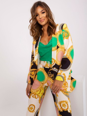 Czarno-beżowa damska marynarka od garnituru