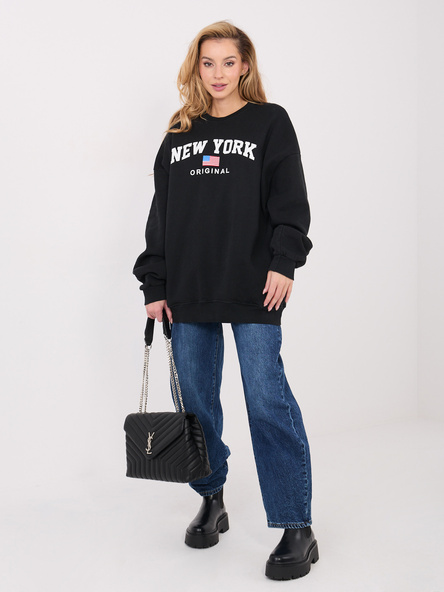 Czarna dresowa bluza oversize z nadrukiem