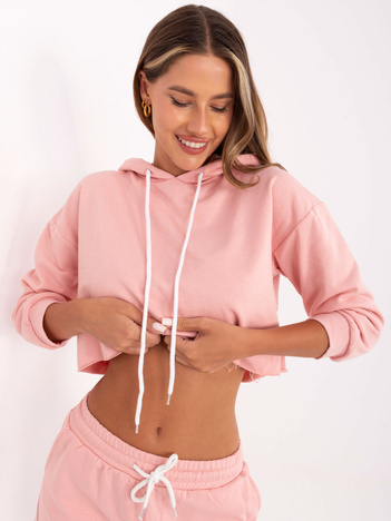 Brudnoróżowy dwuczęściowy komplet z szortami Emola