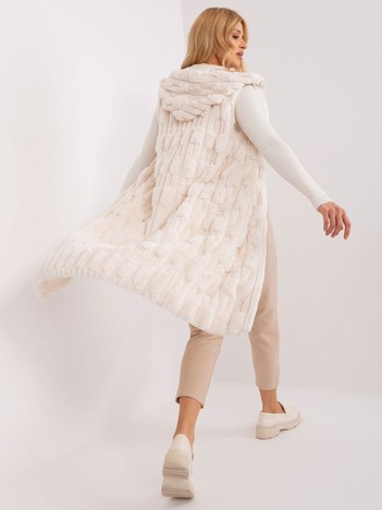 Ecru elegancka kamizelka z kieszeniami