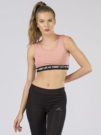 TOMMY LIFE Brudnoróżowy sportowy top