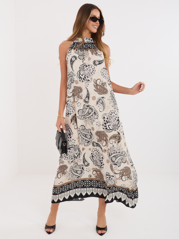 Czarna trapezowa sukienka z wiskozy