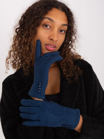 Ciemnoniebieskie zimowe rękawiczki z ociepleniem