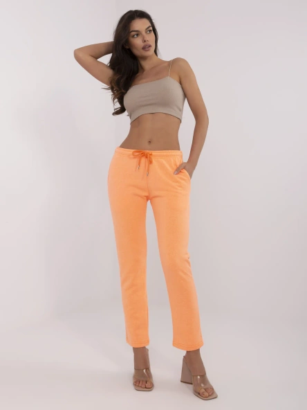 Fluo pomarańczowe proste spodnie dresowe