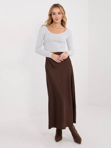 Jasnoszara krótka bluzka basic w prążek