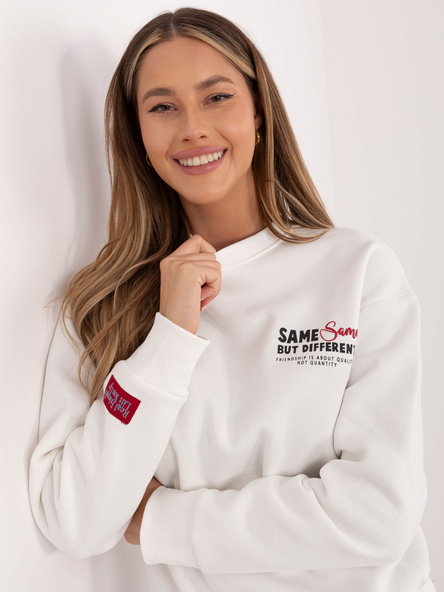 Biała dresowa bluza z ociepleniem SUBLEVEL