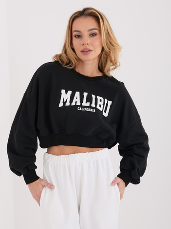 Czarna krótka bluza oversize z bawełny