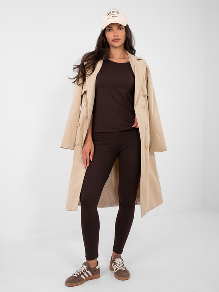 Czekoladowe bawełniane legginsy BASIC FEEL GOOD