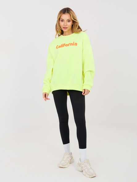 Fluo żółta damska bluza z kontrastowym napisem