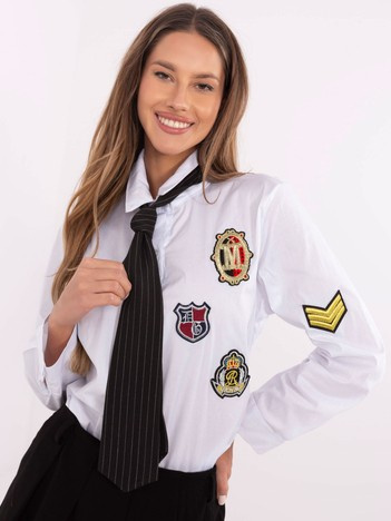 Biała casualowa koszula damska z bawełny