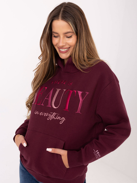 Burgundowa dresowa bluza z haftem SUBLEVEL