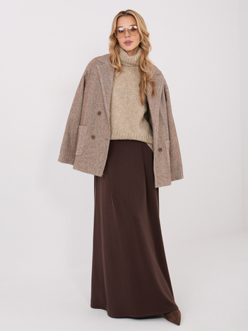 Ciemnobrązowa maxi spódnica z domieszką modalu