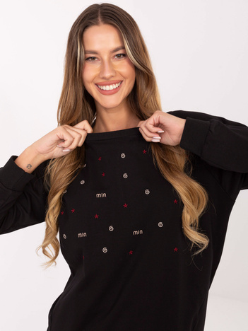Czarna damska bluza z napisami