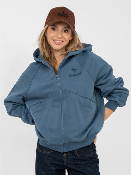 Brudnoniebieska rozpinana bluza oversize NATURAL SIDE