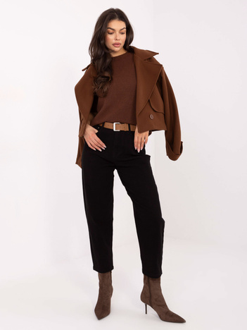 Czarne damskie jeansy mom z wysokim stanem