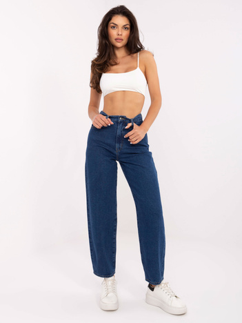 Ciemnoniebieskie jeansy typu carrot Azalia RUE PARIS