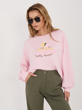 Jasnoróżowa damska bluza z napisem Lemonade RUE PARIS