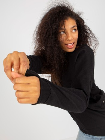 Czarna luźna bluza damska bez kaptura OCH BELLA