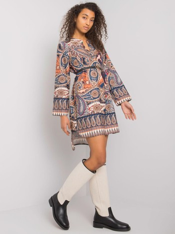 Ciemnoniebieska sukienka z printem Vancouver