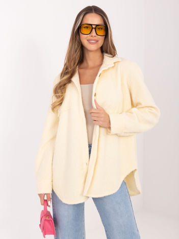 Maślana żółta koszulowa kurtka oversize RUE PARIS