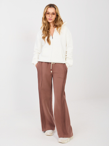 Brązowe dresowe spodnie wide leg NATURAL SIDE