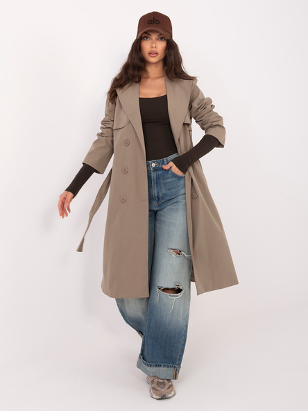 Fango damski trencz z wiązanym paskiem RUE PARIS