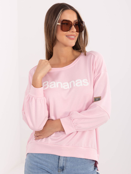 Jasnoróżowa bluza oversize bez kaptura RUE PARIS