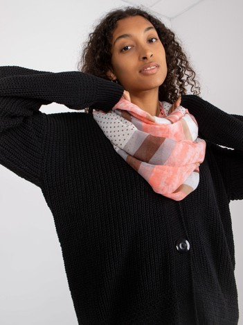 Koralowa damska chusta komin z wiskozy