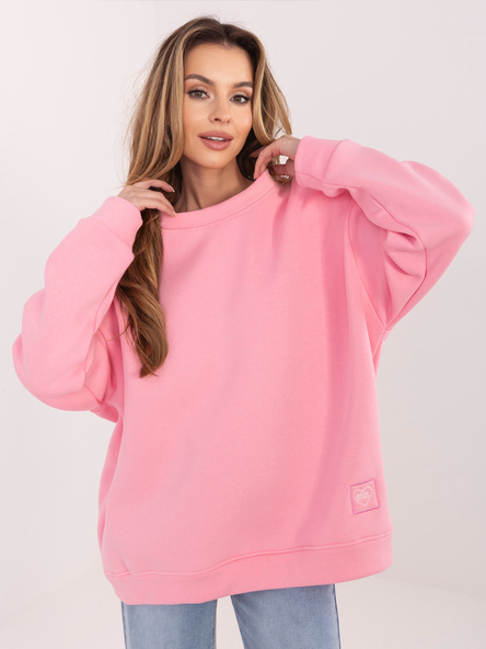 Pastelowa różowa ocieplana bluza oversize RUE PARIS