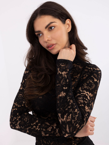 Czarna koronkowa bluzka od kompletu
