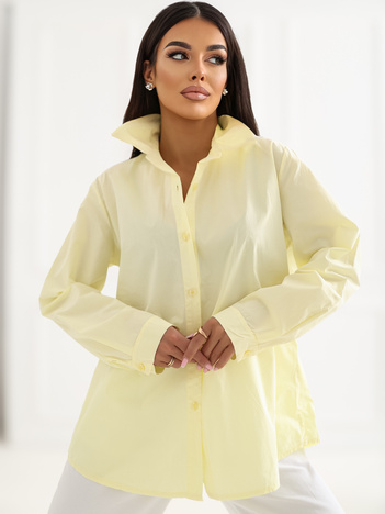 Jasnożółta klasyczna koszula z bawełny