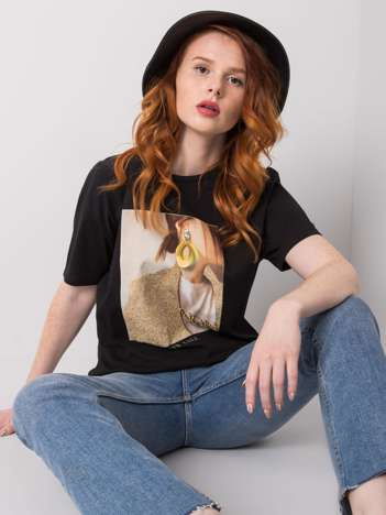 Czarny t-shirt Zoya