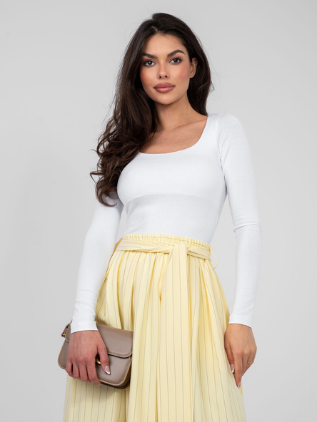 Biała bluzka basic z kwadratowym dekoltem RUE PARIS