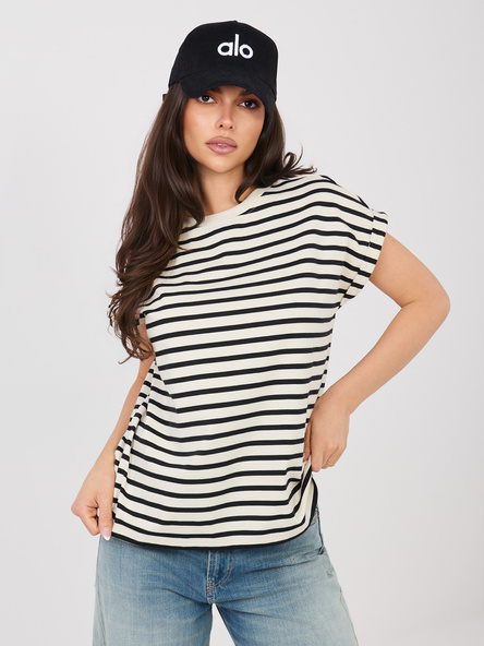 Jasnobeżowy damski t-shirt z grubej bawełny SUBLEVEL