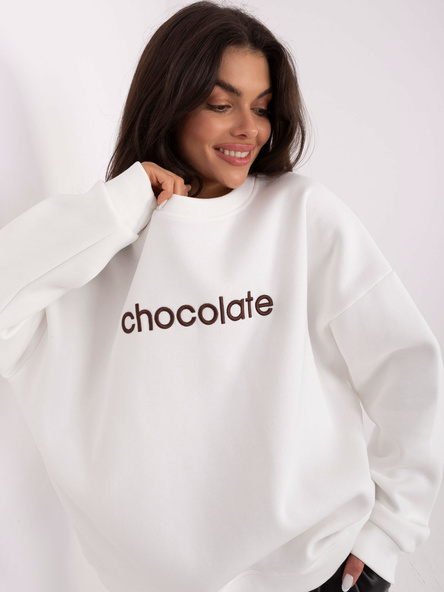 Ecru ocieplana bluza z napisem RUE PARIS