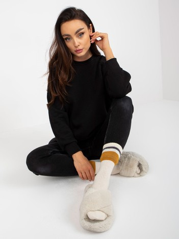 Czarna dresowa bluza bez kaptura oversize Remy