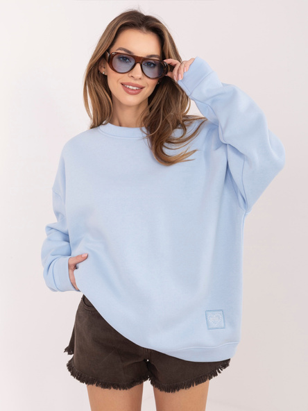 Pastelowa niebieska bluza oversize bez kaptura RUE PARIS