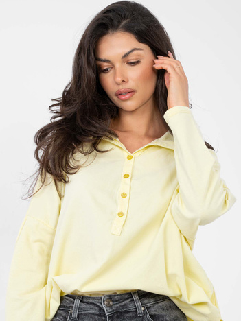 Jasnożółta koszulowa bluzka z sztruksu