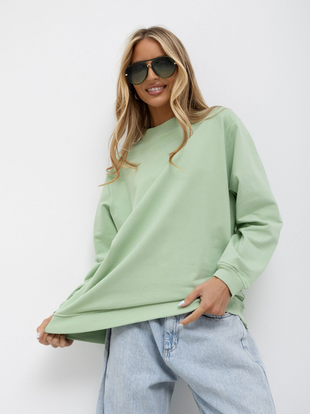 Pistacjowa dresowa bluza oversize z bawełny