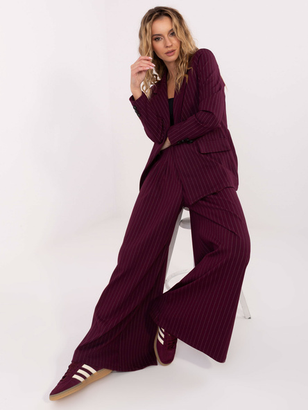 Burgundowa elegancka marynarka od garnituru RUE PARIS