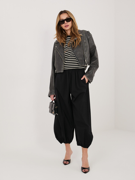 Czarne spodnie parachute z kieszeniami RUE PARIS