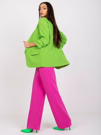 Jasnozielona marynarka damska bez zapięcia Adela