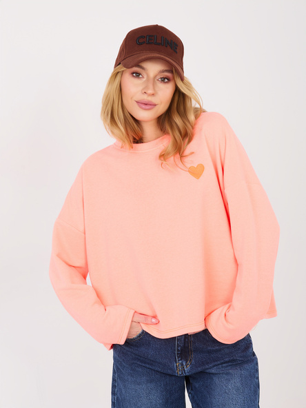 Fluo pomarańczowa bluza z niewielkim haftem